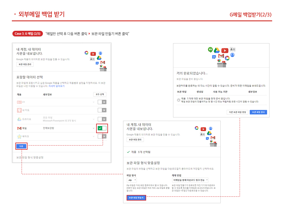 외부메일 백업 받기(G메일)