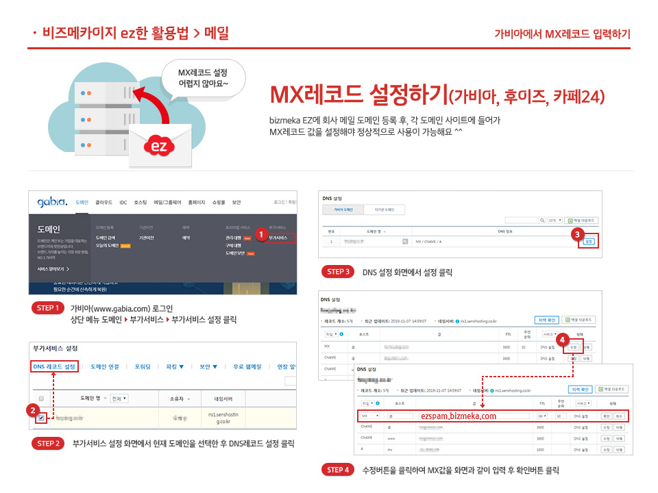 MX레코드설정하기(가비아)